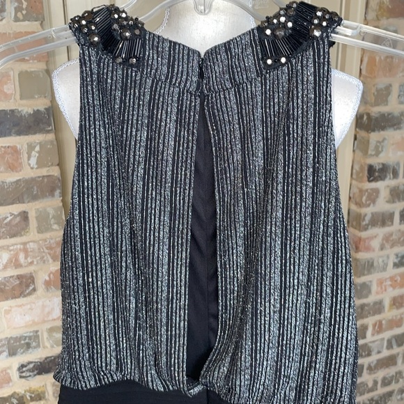 Sangria Black and Silver Dressy Halter Jumpsuit Size 6 - Picture 9 of 10